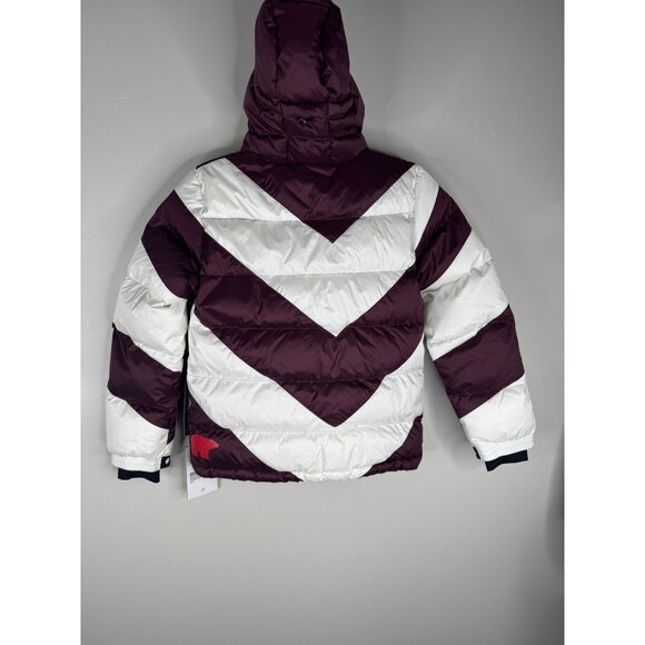 Perfect Moment Super Mojo Striped Puffer Down Jacket Burgundy Youth Size 10 NWT - Picture 7 of 10